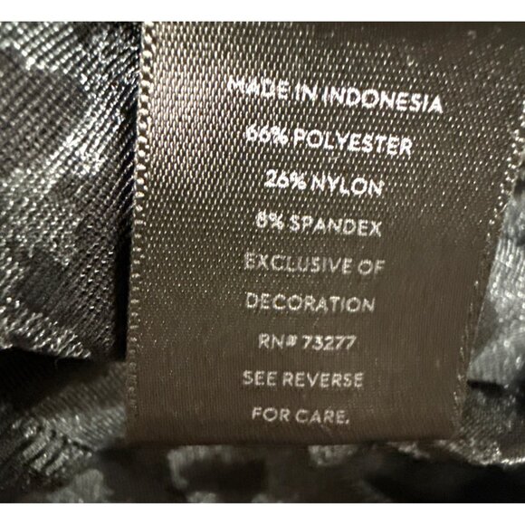 Simply Vera Wang Burnt Out Velvet Chiffon Tunic Blouse Blue Black Trim Pm Gothic - Picture 13 of 15